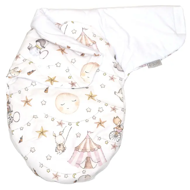 Sistem De Infasare, Baby Swaddle Din Bumbac Cu Umplutura Antialergica Babysoft, Circ Roz Pjb84589