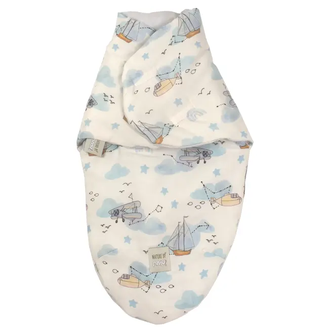 Sistem De Infasare Nature Bamboo By Amy Din Bambus Cu Umplutura Antialergica Babysoft    + Cadou Rucsacel Nori Calatori Pjb82860