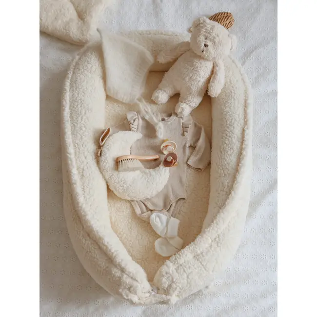 Suport De Dormit Babynest Premium Din Tesatura Bucle Crem, Teddy By Babyly, 80x50 Cm Pjb4190141