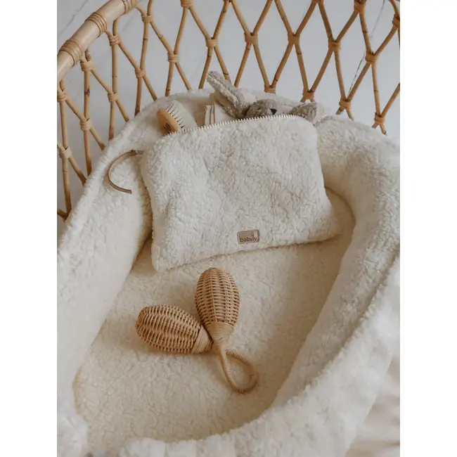 Suport De Dormit Babynest Premium Din Tesatura Bucle Crem, Teddy By Babyly, 80x50 Cm Pjb4190141