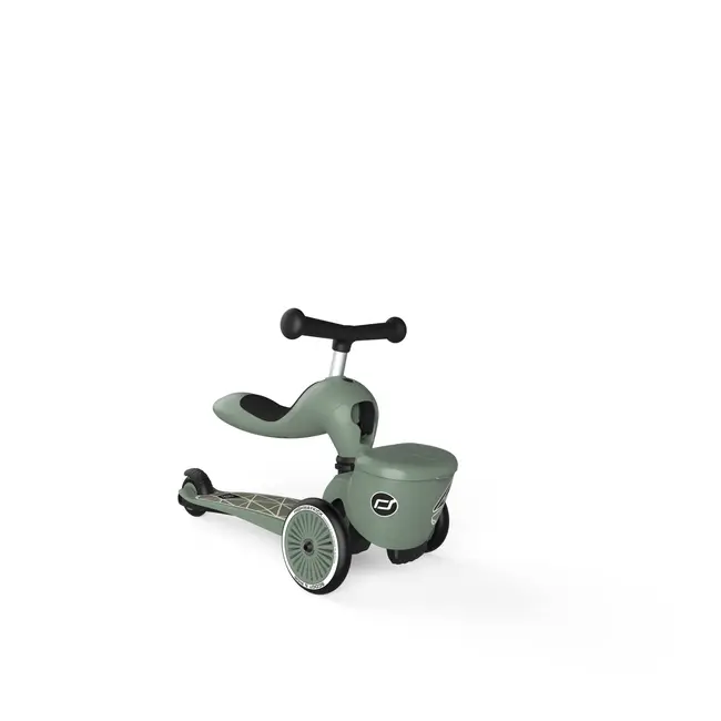 Trotineta Copii Cu Sezut, Suport Jucarie, Transformabila 2in1, Highwaykick 1 Lifestyle Greenlines, 1-5 Ani, Pana La 50 Kg, Scoot  Ride Pjb96604