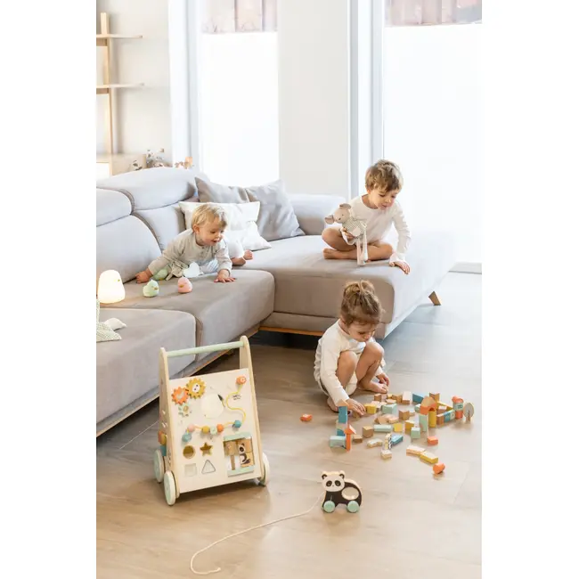 Antemergator Din Lemn Fsc Cu Activitati Saro Baby ,   Premergator Multifunctional Montessori Pentru Primii Pasi Pjb3355