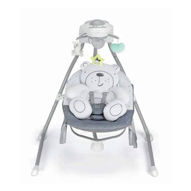 Balansoar Si Scaun 2 In 1 Pentru Bebelusi, Cu Melodii Si Proiector ,   Orso Grigio (0,  9 Kg) Pjbs347/247