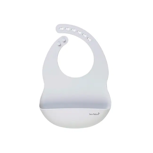 Baveta Din Silicon Cu Buzunar, Ajustabila,   Nordic   - Grey Pjb17484