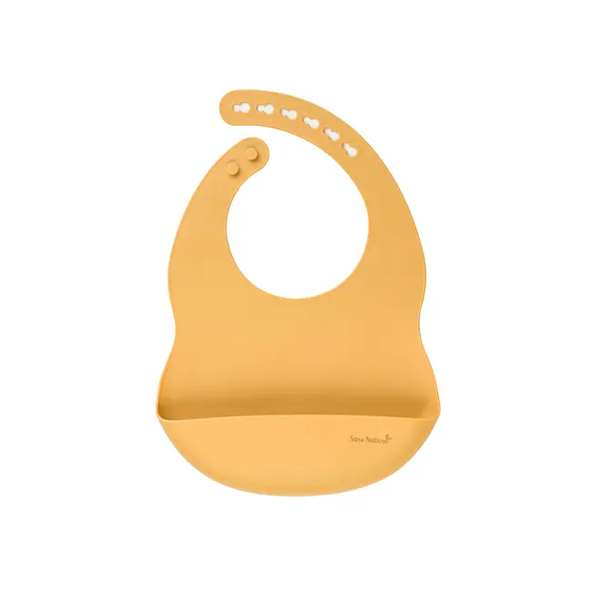 Baveta Din Silicon Cu Buzunar, Ajustabila,   Nordic   - Mustard Pjb17485