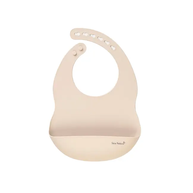 Baveta Din Silicon Cu Buzunar, Ajustabila,   Nordic   - Sand Pjb17486
