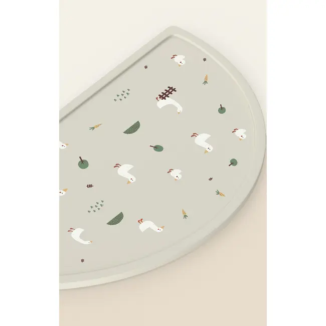 Covoras Pentru Diversificare, Din Silicon, Fara Bpa, Forma Semicirculara 45,5 Cm Si 23 Cm, Peony Pjbcssm_p
