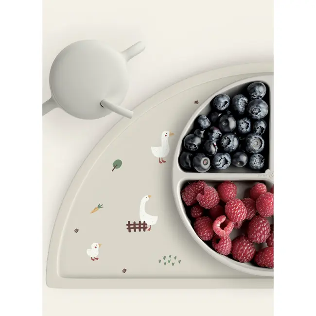 Covoras Pentru Diversificare, Din Silicon, Fara Bpa, Forma Semicirculara 45,5 Cm Si 23 Cm, Peony Pjbcssm_p