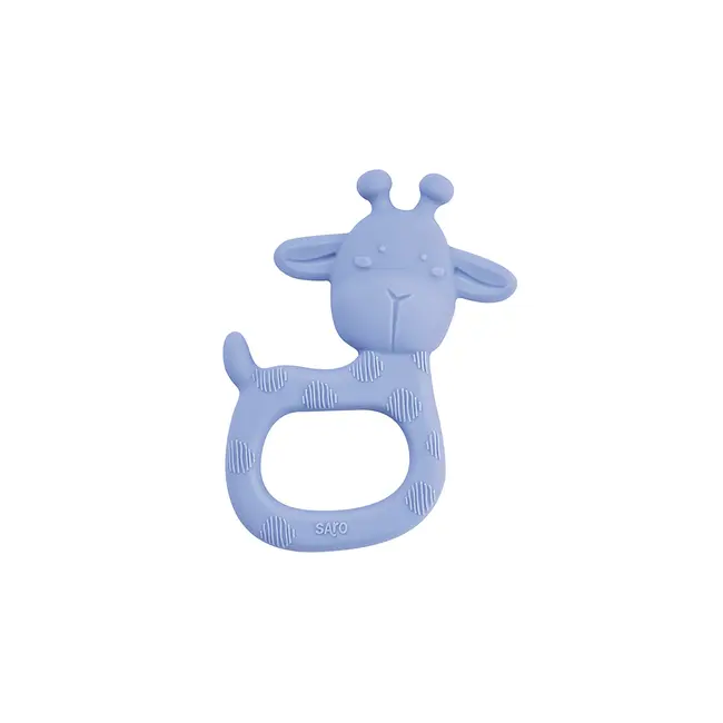 Jucarie Senzoriala Pentru Dentitie Din Silicon,    Giraffe Party   - Blue Pjb19033