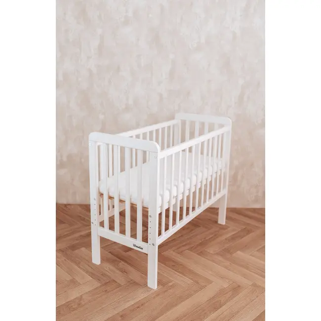 Patut Bebe Din Lemn Masiv, Patut Lateral Cu Inaltime Reglabila A Saltelei, Bedside Alb, 90 X 40 Cm Pjbscw