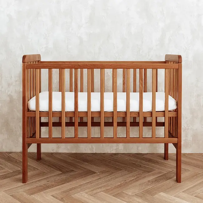 Patut Bebe Din Lemn Masiv, Patut Lateral Cu Inaltime Reglabila A Saltelei, Bedside Vintage, 90 X 40 Cm Pjbscv