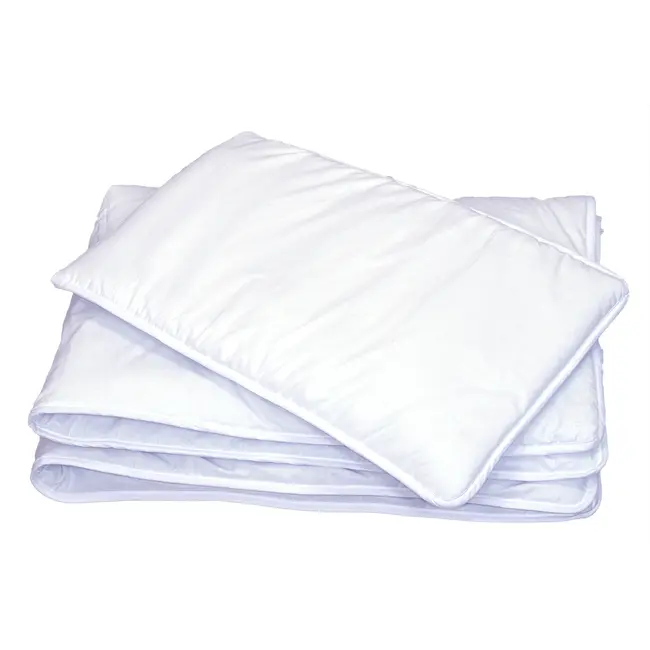 Set Pilota 135 X 100 Cm Si Perna 40 X 60 Cm Pentru Copii, Bumbac Satin Premium Si Umplutura Hipoalergenica Babysoft, Alb Pjb85682