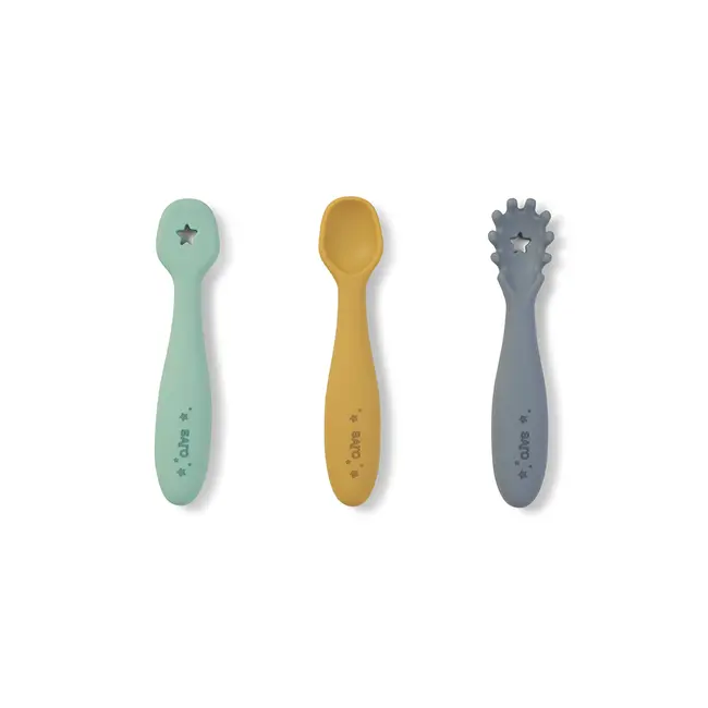 Set Pre-lingurite Din Silicon Pentru Diversificare Bebelusi, Blue Mist Pjb17491