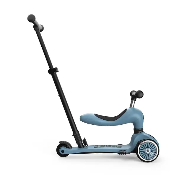 Trotineta Copii 3in1 Premium Scoot  Ride Highwaykick 1 Push And Go Steel, Cu Sezut Si Maner Pentru Parinte, Sistem Anti-rasturnare, 1,  5 Ani (max. 50 Kg) Pjb71