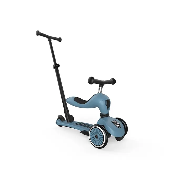 Trotineta Copii 3in1 Premium Scoot  Ride Highwaykick 1 Push And Go Steel, Cu Sezut Si Maner Pentru Parinte, Sistem Anti-rasturnare, 1,  5 Ani (max. 50 Kg) Pjb71