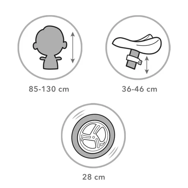 Bicicleta De Echilibru Fara Pedale Pentru Copii, Kidwell Jogo Black, 2.8 Kg, Roti Eva 28 Cm, Reglabila, 85,  130 Cm, Max. 30 Kg Pjbrobijog01a0