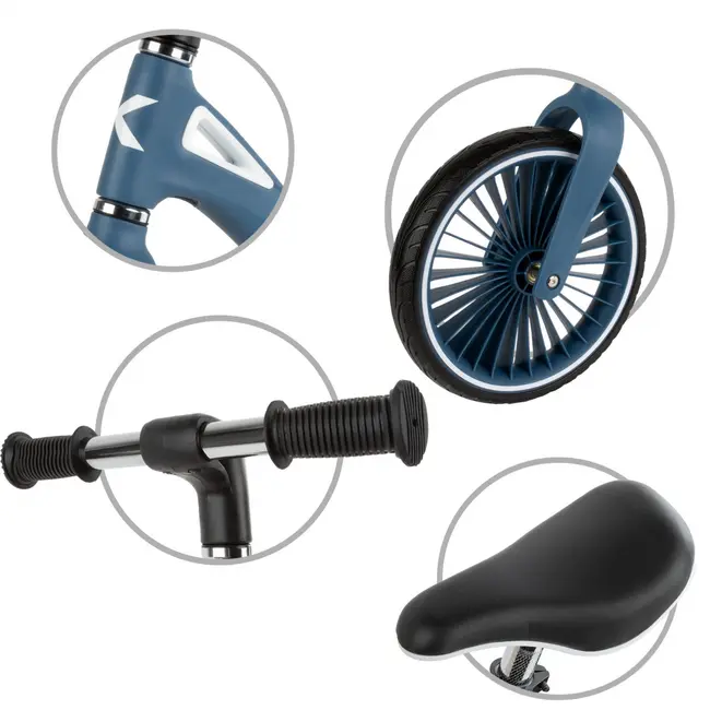 Bicicleta De Echilibru Fara Pedale Pentru Copii, Kidwell Nix Blue, 3.05 Kg, Roti Pu 29 Cm, Reglabila, 80,  120 Cm, Max. 30 Kg Pjbrobinix03a0