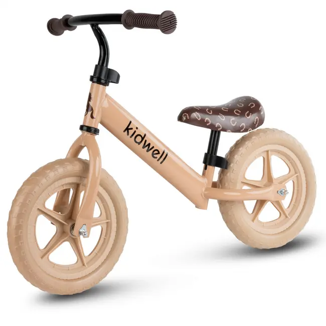 Bicicleta De Echilibru Fara Pedale Pentru Copii, Kidwell Rebel Beige, 2.64 Kg, Roti Eva 28 Cm, Reglabila, 80,  120 Cm, Max. 30 Kg Pjbrobireb18a0