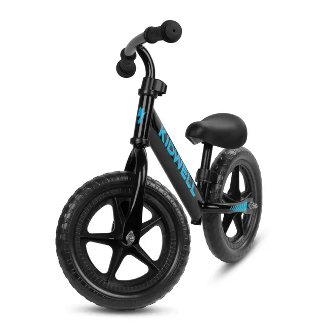 Bicicleta De Echilibru Fara Pedale Pentru Copii, Kidwell Rebel Black, 2.64 Kg, Roti Eva 28 Cm, Reglabila, 80,  120 Cm, Max. 30 Kg Pjbrobireb14a0