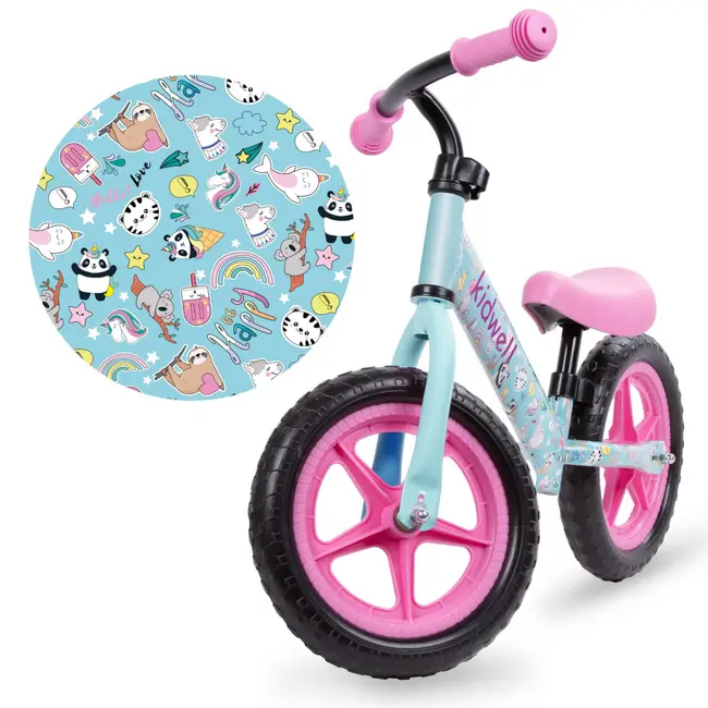 Bicicleta De Echilibru Fara Pedale Pentru Copii, Kidwell Rebel Funny Land, 2.64 Kg, Roti Eva 28 Cm, Reglabila, 80,  120 Cm, Max. 30 Kg Pjbrobireb12a0
