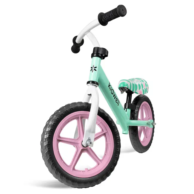 Bicicleta De Echilibru Fara Pedale Pentru Copii, Kidwell Rebel Mint, 2.64 Kg, Roti Eva 28 Cm, Reglabila, 80,  120 Cm, Max. 30 Kg Pjbrobirel02a0