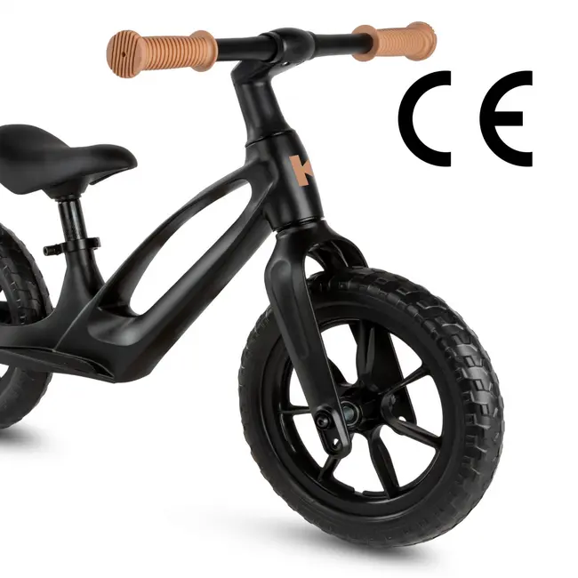 Bicicleta De Echilibru Fara Pedale Pentru Copii, Kidwell Vito Black , Cadru Magneziu, 2.8 Kg, Roti Eva 28 Cm, Reglabila, 80,  120 Cm, Max. 30 Kg Pjbrobivit02a0