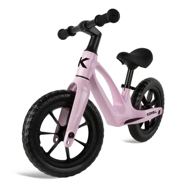 Bicicleta De Echilibru Fara Pedale Pentru Copii, Kidwell Vito Pink , Cadru Magneziu, 2.8 Kg, Roti Eva 28 Cm, Reglabila, 80,  120 Cm, Max. 30 Kg Pjbrobivit04a0