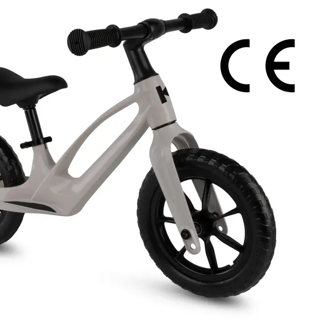 Bicicleta De Echilibru Fara Pedale Pentru Copii, Kidwell Vito Taupe, Cadru Magneziu, 2.8 Kg, Roti Eva 28 Cm, Reglabila, 80,  120 Cm, Max. 30 Kg Pjbrobivit03a0