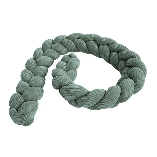 Bumper Impletit Pentru Patut ,   Meowbaby   Aesthetic Olive Green, 200 Cm Pjbwkaog02