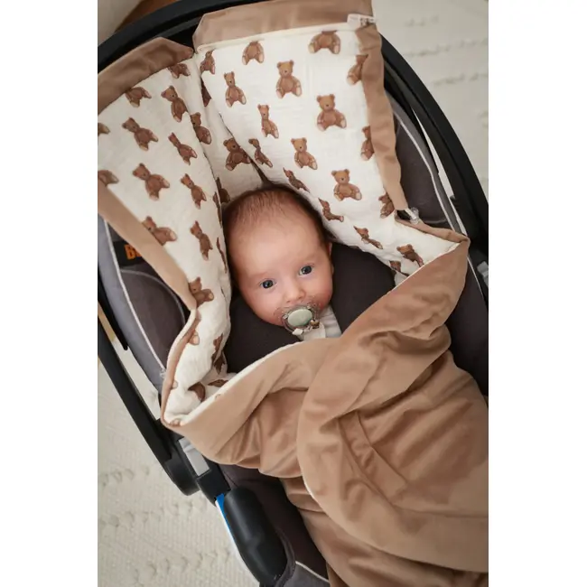 Car Seat Swaddle ,   Teddy Bears   Paturica Practica Si Confortabila Pentru Scoica Auto Pjbc2016