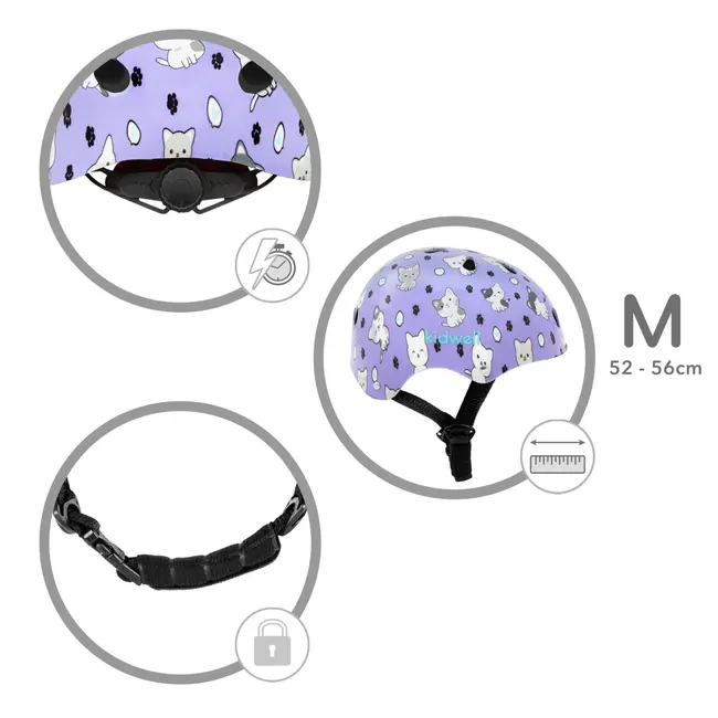 Casca De Protectie Pentru Copii, Sistem De Reglare, Usoara 260 G, M, 52-56 Cm, 3 Ani+, Orix Plus Kitty, Kidwell Pjbkaskori02a3