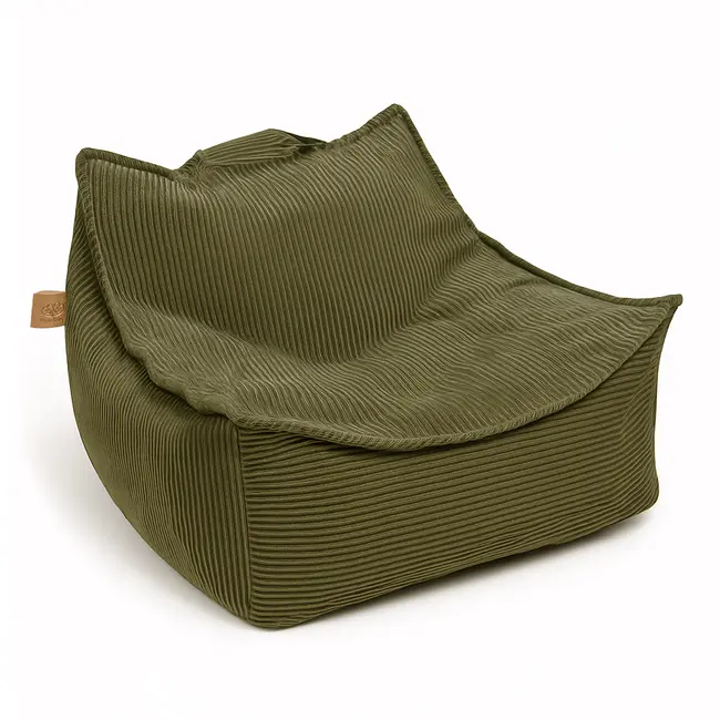 Fotoliu Tip Puf Din Catifea Pentru Copii Meowbaby   Sako Aesthetic ,   Khaki, Material Certificat Oeko-tex Pjbasbk001