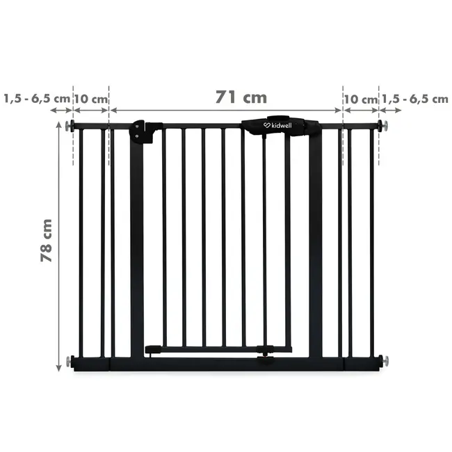 Poarta De Siguranta Kidwell Guarda 75,  104 Cm ,   Protectie Sigura Pentru Copii, Fara Gaurire Pjbbrzagua02a1