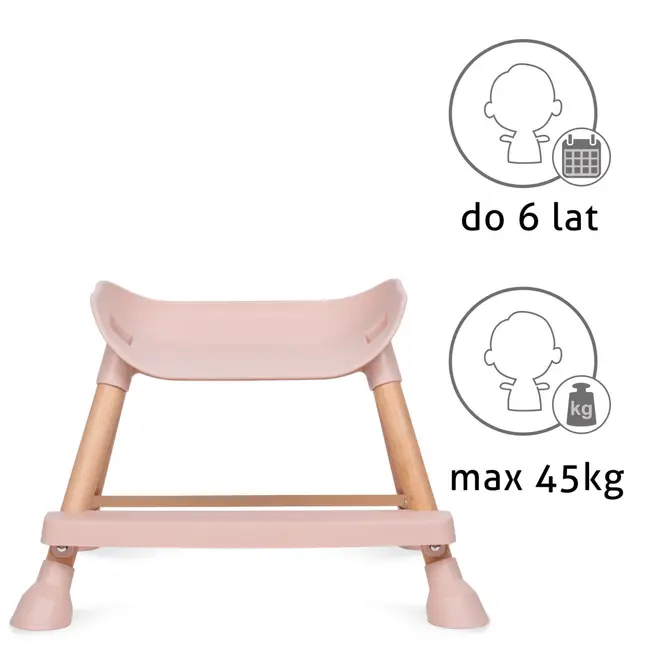 Scaun De Masa 4in1 Pentru Bebelusi Si Copii, Eatan Wood, Inaltime Ajustabila, Varsta 0-15 Kg, Centura De Siguranta In 5 Puncte, Depozitare, Roz Pjbkrwyeat01a0