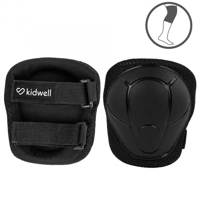 Set De Protectie Kidwell Trix, Genunchiere, Cotiere Si Palme, Marime M, 25-50 Kg, Black Pjbzeoctri01a2
