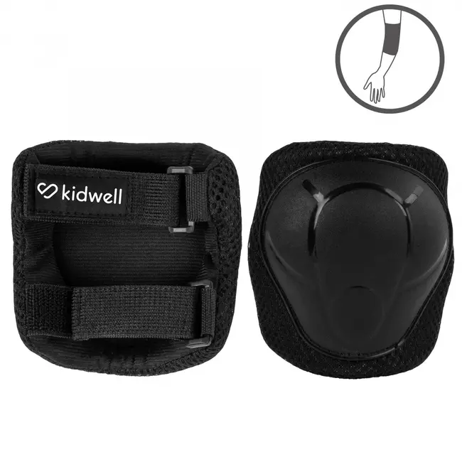 Set De Protectie Kidwell Trix, Genunchiere, Cotiere Si Palme, Marime M, 25-50 Kg, Black Pjbzeoctri01a2