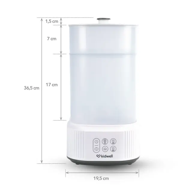 Sterilizator Cu Abur Pentru Biberoane Si Accesorii Cu Uscator Integrat Kidwell Puro 2 In 1 Pjbsterpur01a0