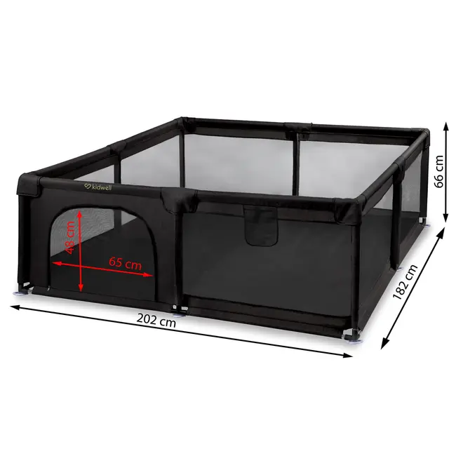 Tarc De Joaca Kidwell Fanko Negru 180a 200 Cm   Spatiu Extra-generos Si Sigur Pentru Copilul Tau Pjbkomofan03a3