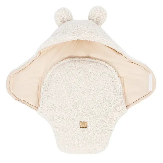 Baby Wrap With Bear Ears - Bearly Alb ,   Confort Si Siguranta Din Primele Clipe Pjbmbeot07