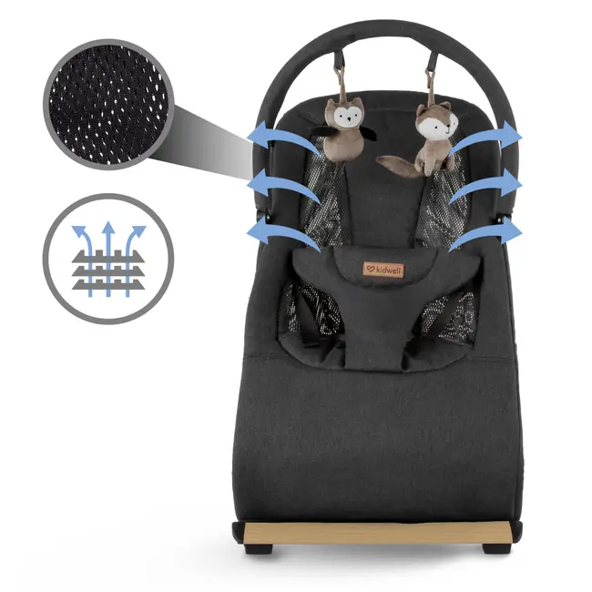 Balansoar Pentru Bebelusi Kidwell Rubi Gold Negru ,   Confort, Siguranta Si Relaxare Din Primele Zile Pjbleburub01a1