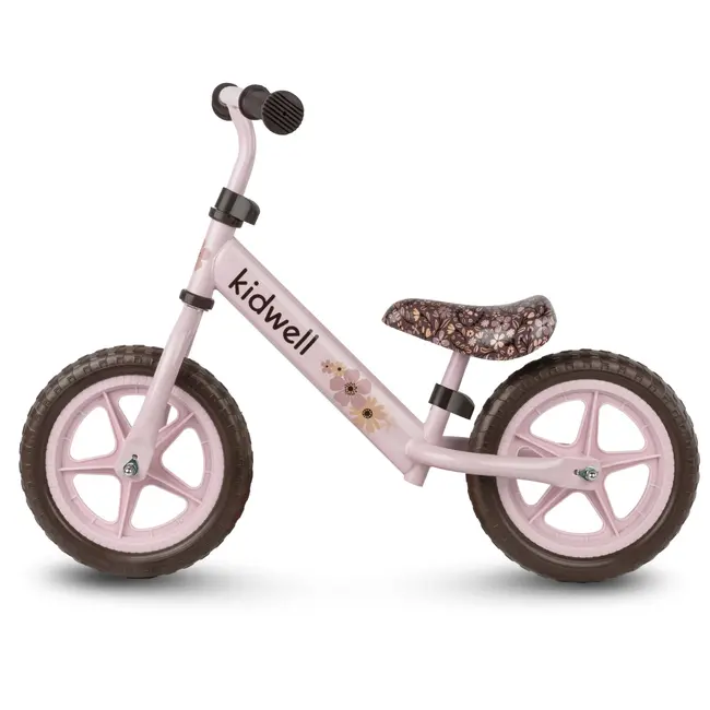 Bicicleta De Echilibru Fara Pedale Pentru Copii, Kidwell Rebel Flower, 2.64 Kg, Roti Eva 28 Cm, Reglabila, 80,  120 Cm, Max. 30 Kg Pjbrobireb21a0
