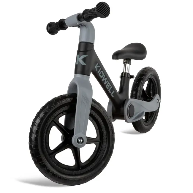 Bicicleta De Echilibru Fara Pedale Pentru Copii, Pliabila, Kidwell Flex Black, Ultra Usoara 2.9 Kg, Roti Eva 29 Cm, Reglabila, 80,  120 Cm, Max. 30 Kg Pjbrobifle01a1