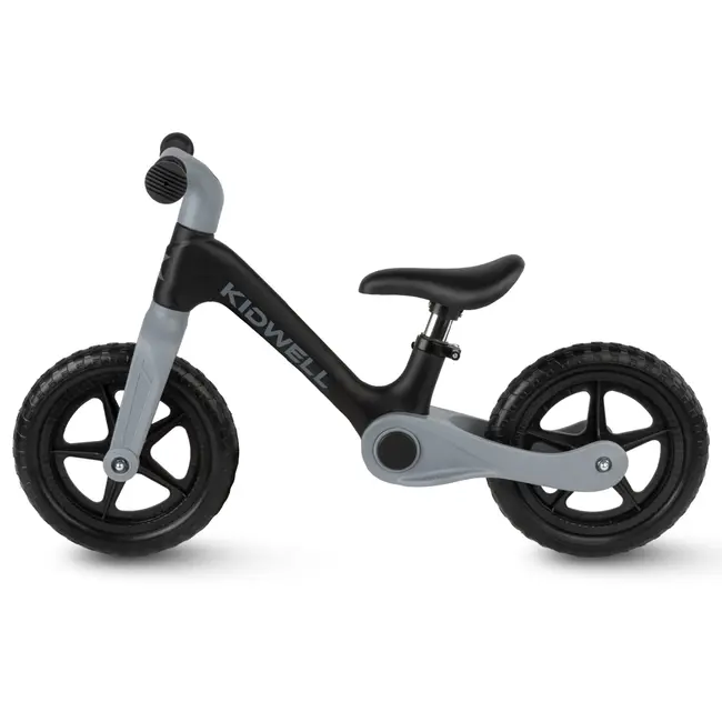 Bicicleta De Echilibru Fara Pedale Pentru Copii, Pliabila, Kidwell Flex Black, Ultra Usoara 2.9 Kg, Roti Eva 29 Cm, Reglabila, 80,  120 Cm, Max. 30 Kg Pjbrobifle01a1