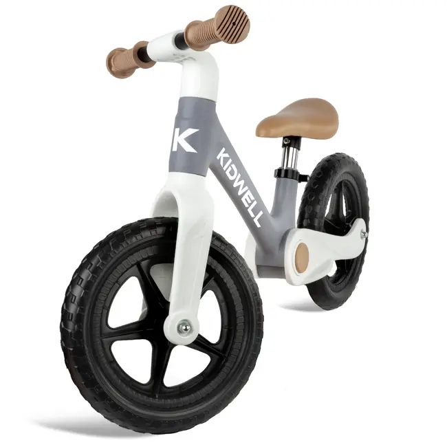 Bicicleta De Echilibru Fara Pedale Pentru Copii, Pliabila, Kidwell Flex Gray, Ultra Usoara 2.9 Kg, Roti Eva 29 Cm, Reglabila, 80,  120 Cm, Max. 30 Kg Pjbrobifle04a1