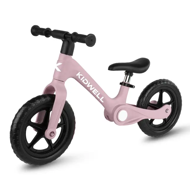 Bicicleta De Echilibru Fara Pedale Pentru Copii, Pliabila, Kidwell Flex Pink, Ultra Usoara 2.9 Kg, Roti Eva 29 Cm, Reglabila, 80,  120 Cm, Max. 30 Kg Pjbrobifle02a1