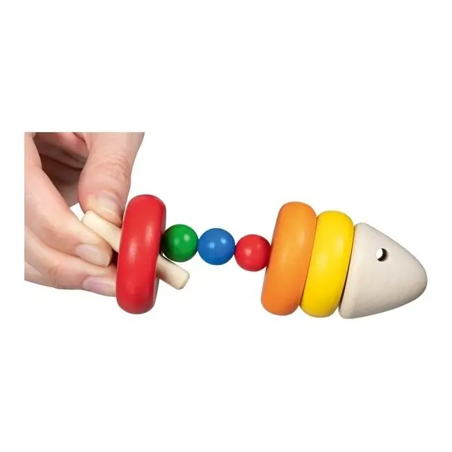 Joc educativ de sortare din lemn piramide, de la 2 ani - okegoki58301