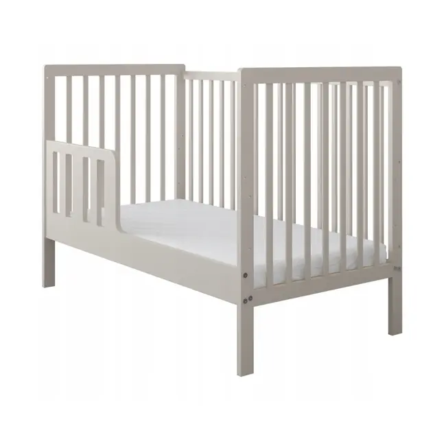 Patut 2 In 1 Lumi Casmir 120x60 Cm Din Lemn, 3 Niveluri Somiera, Trepte Detasabile + Bariera Transformare Pjblumibc-n