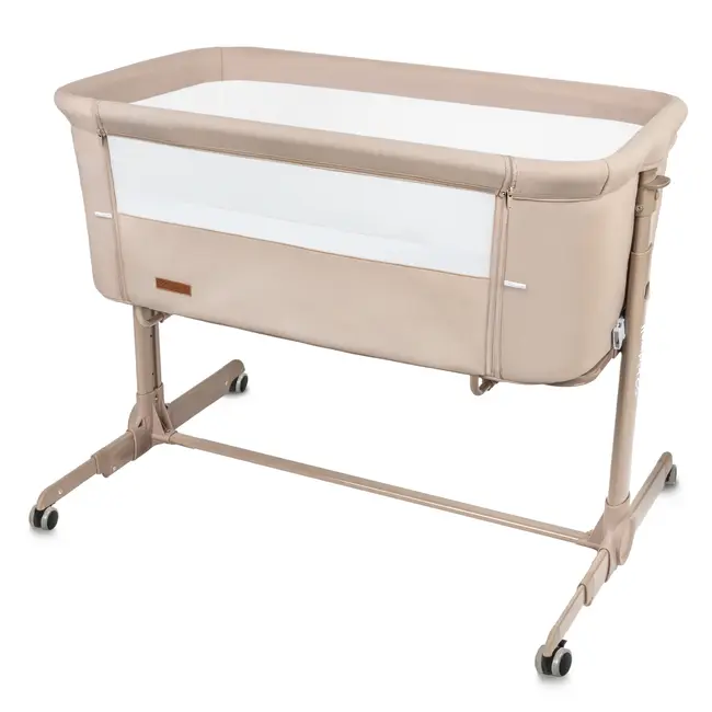 Patut Cu Leganare Cullami, Co-sleeper 2 In 1, Cu Laterala Culisanta, Cu Setare Unghiulara, Cu Roti, Reglabil In 6 Pozitii Pe Inaltime, Beige Pjblodonal02a0
