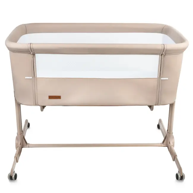 Patut Cu Leganare Cullami, Co-sleeper 2 In 1, Cu Laterala Culisanta, Cu Setare Unghiulara, Cu Roti, Reglabil In 6 Pozitii Pe Inaltime, Beige Pjblodonal02a0
