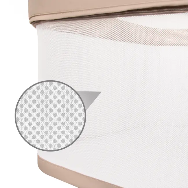 Patut Cu Leganare Cullami, Co-sleeper 2 In 1, Cu Laterala Culisanta, Cu Setare Unghiulara, Cu Roti, Reglabil In 6 Pozitii Pe Inaltime, Beige Pjblodonal02a0
